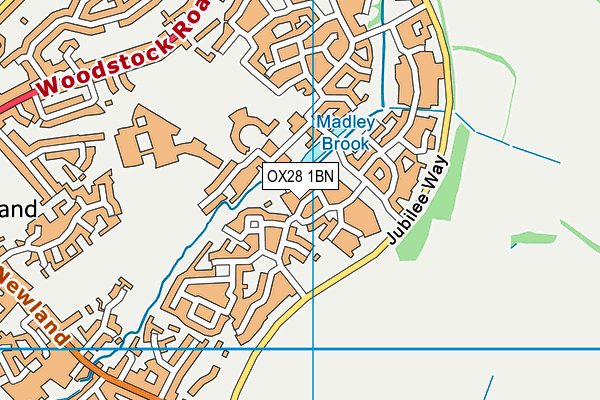 OX28 1BN map - OS VectorMap District (Ordnance Survey) OX28 1BN map - OS VectorMap District (Ordnance Survey)
