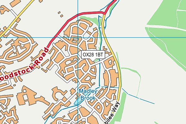 OX28 1BT map - OS VectorMap District (Ordnance Survey) OX28 1BT map - OS VectorMap District (Ordnance Survey)
