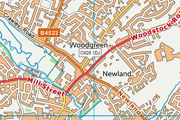 OX28 1DJ map - OS VectorMap District (Ordnance Survey) OX28 1DJ map - OS VectorMap District (Ordnance Survey)