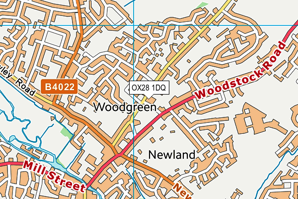 OX28 1DQ map - OS VectorMap District (Ordnance Survey) OX28 1DQ map - OS VectorMap District (Ordnance Survey)
