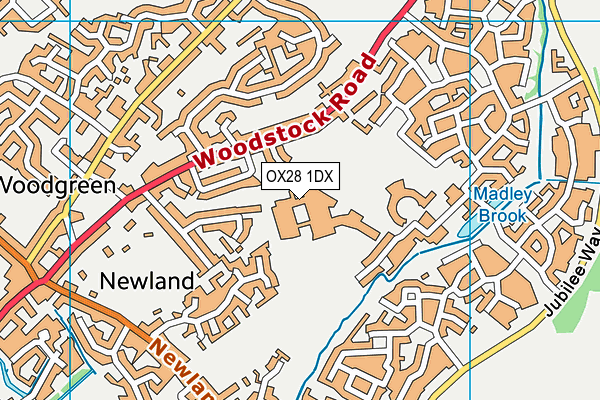 OX28 1DX map - OS VectorMap District (Ordnance Survey) OX28 1DX map - OS VectorMap District (Ordnance Survey)
