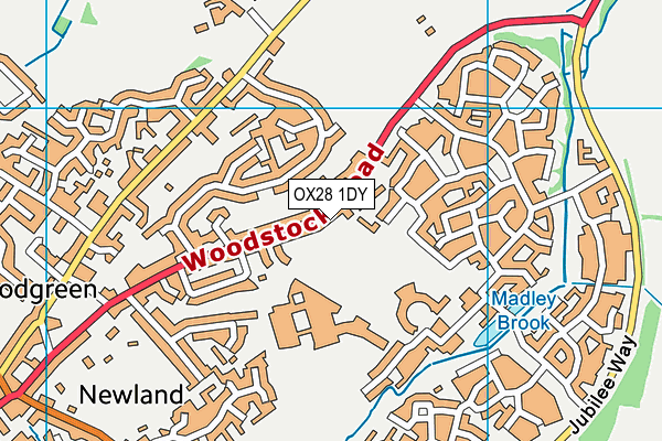 OX28 1DY map - OS VectorMap District (Ordnance Survey) OX28 1DY map - OS VectorMap District (Ordnance Survey)