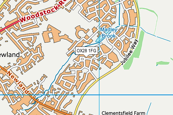 OX28 1FG map - OS VectorMap District (Ordnance Survey) OX28 1FG map - OS VectorMap District (Ordnance Survey)