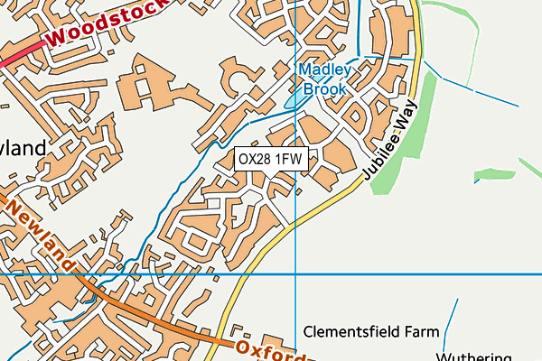 OX28 1FW map - OS VectorMap District (Ordnance Survey) OX28 1FW map - OS VectorMap District (Ordnance Survey)