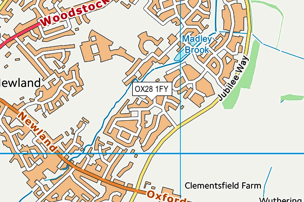 OX28 1FY map - OS VectorMap District (Ordnance Survey) OX28 1FY map - OS VectorMap District (Ordnance Survey)