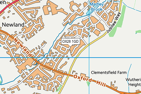 OX28 1GD map - OS VectorMap District (Ordnance Survey) OX28 1GD map - OS VectorMap District (Ordnance Survey)