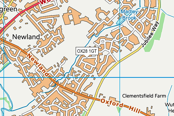 OX28 1GT map - OS VectorMap District (Ordnance Survey) OX28 1GT map - OS VectorMap District (Ordnance Survey)
