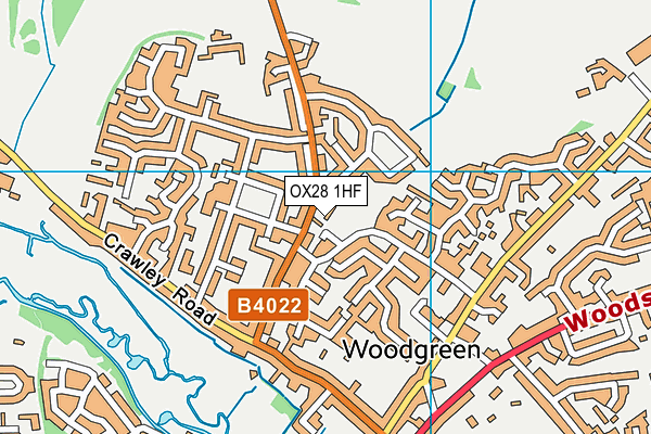 OX28 1HF map - OS VectorMap District (Ordnance Survey) OX28 1HF map - OS VectorMap District (Ordnance Survey)