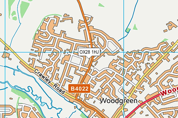 OX28 1HJ map - OS VectorMap District (Ordnance Survey) OX28 1HJ map - OS VectorMap District (Ordnance Survey)