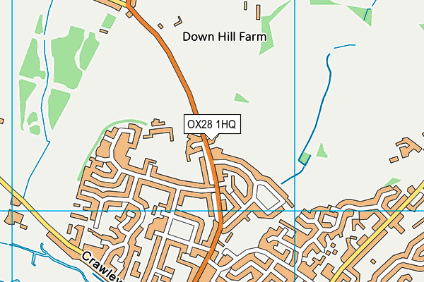 OX28 1HQ map - OS VectorMap District (Ordnance Survey) OX28 1HQ map - OS VectorMap District (Ordnance Survey)