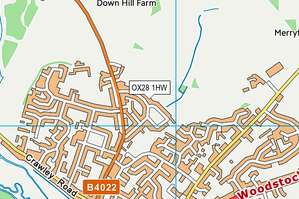 OX28 1HW map - OS VectorMap District (Ordnance Survey) OX28 1HW map - OS VectorMap District (Ordnance Survey)