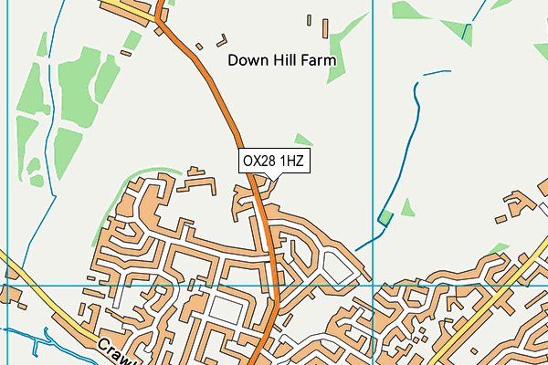 OX28 1HZ map - OS VectorMap District (Ordnance Survey) OX28 1HZ map - OS VectorMap District (Ordnance Survey)