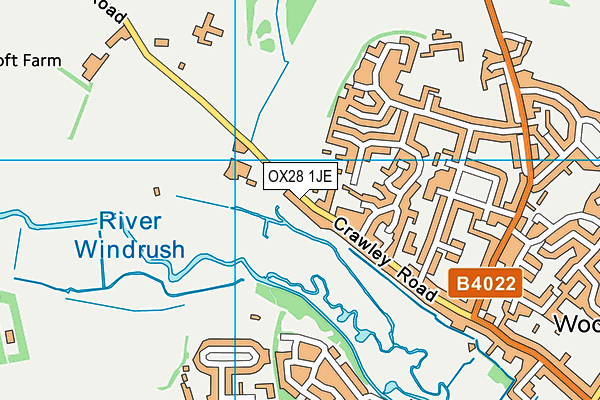 OX28 1JE map - OS VectorMap District (Ordnance Survey) OX28 1JE map - OS VectorMap District (Ordnance Survey)