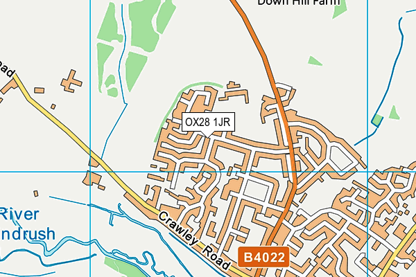 OX28 1JR map - OS VectorMap District (Ordnance Survey)