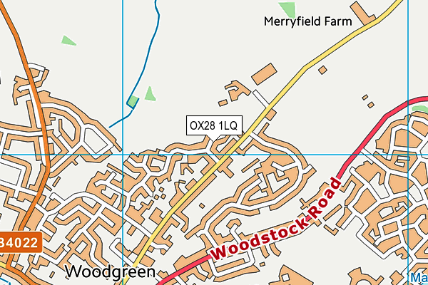 OX28 1LQ map - OS VectorMap District (Ordnance Survey) OX28 1LQ map - OS VectorMap District (Ordnance Survey)