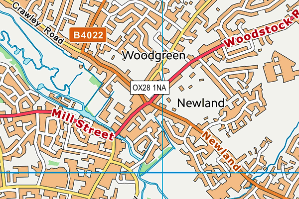 OX28 1NA map - OS VectorMap District (Ordnance Survey)