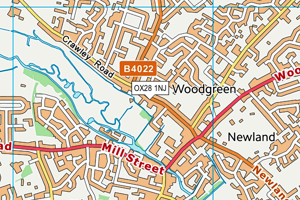 OX28 1NJ map - OS VectorMap District (Ordnance Survey) OX28 1NJ map - OS VectorMap District (Ordnance Survey)