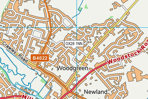OX28 1NN map - OS VectorMap District (Ordnance Survey) OX28 1NN map - OS VectorMap District (Ordnance Survey)