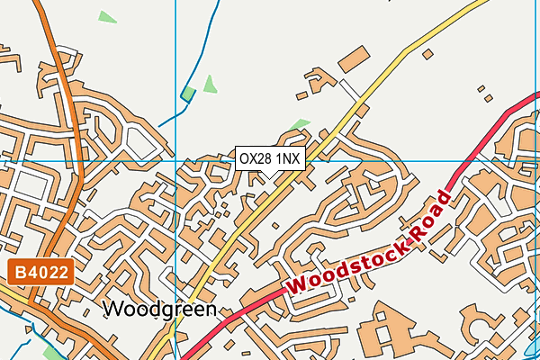 OX28 1NX map - OS VectorMap District (Ordnance Survey) OX28 1NX map - OS VectorMap District (Ordnance Survey)
