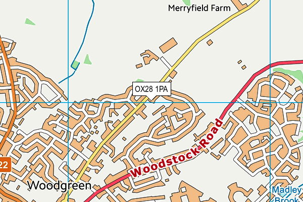 OX28 1PA map - OS VectorMap District (Ordnance Survey) OX28 1PA map - OS VectorMap District (Ordnance Survey)