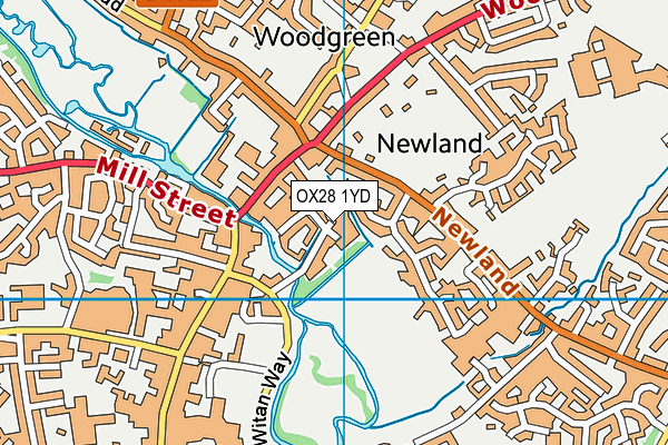OX28 1YD map - OS VectorMap District (Ordnance Survey) OX28 1YD map - OS VectorMap District (Ordnance Survey)