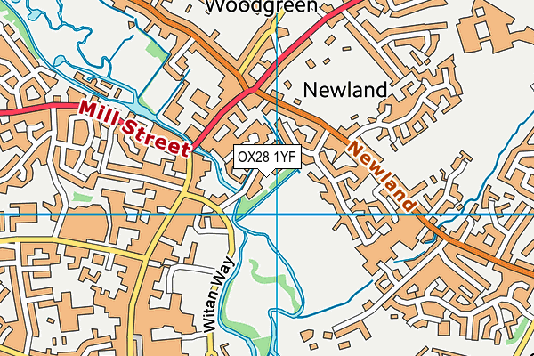 OX28 1YF map - OS VectorMap District (Ordnance Survey) OX28 1YF map - OS VectorMap District (Ordnance Survey)