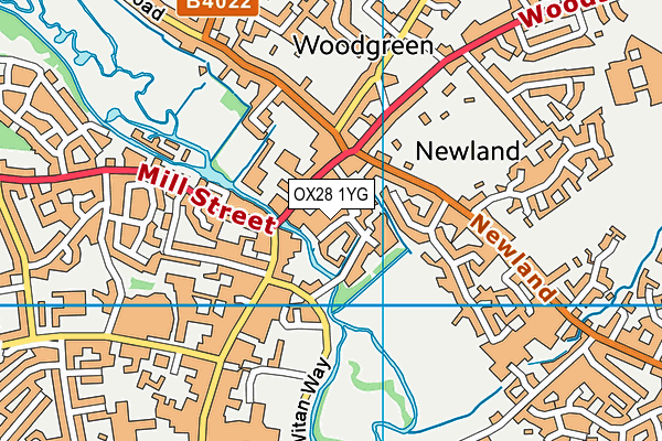 OX28 1YG map - OS VectorMap District (Ordnance Survey) OX28 1YG map - OS VectorMap District (Ordnance Survey)