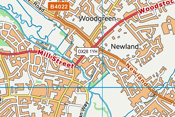 OX28 1YH map - OS VectorMap District (Ordnance Survey) OX28 1YH map - OS VectorMap District (Ordnance Survey)