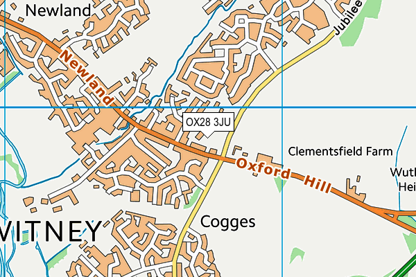 OX28 3JU map - OS VectorMap District (Ordnance Survey) OX28 3JU map - OS VectorMap District (Ordnance Survey)