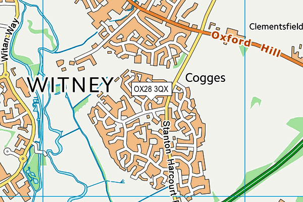 OX28 3QX map - OS VectorMap District (Ordnance Survey) OX28 3QX map - OS VectorMap District (Ordnance Survey)