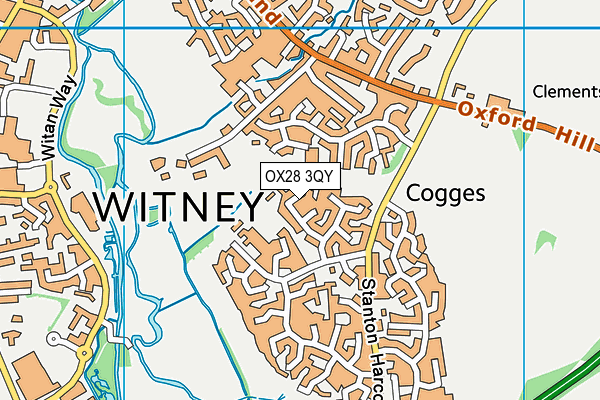 OX28 3QY map - OS VectorMap District (Ordnance Survey) OX28 3QY map - OS VectorMap District (Ordnance Survey)