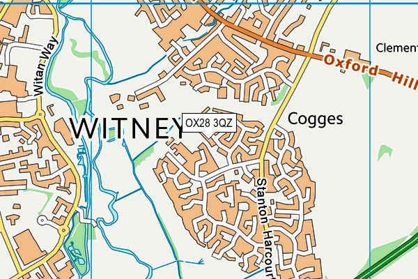 OX28 3QZ map - OS VectorMap District (Ordnance Survey) OX28 3QZ map - OS VectorMap District (Ordnance Survey)