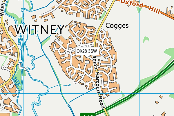 OX28 3SW map - OS VectorMap District (Ordnance Survey) OX28 3SW map - OS VectorMap District (Ordnance Survey)