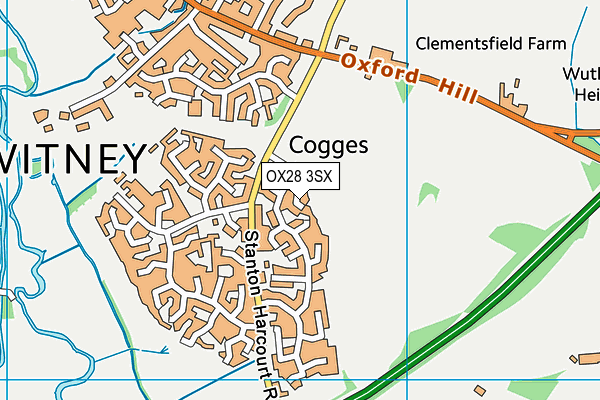 OX28 3SX map - OS VectorMap District (Ordnance Survey)