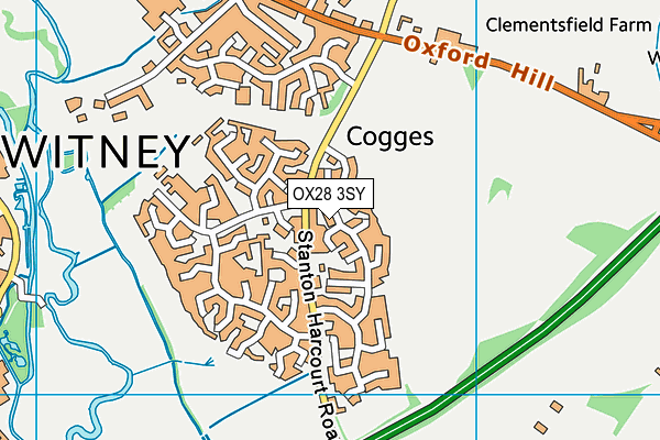 OX28 3SY map - OS VectorMap District (Ordnance Survey) OX28 3SY map - OS VectorMap District (Ordnance Survey)