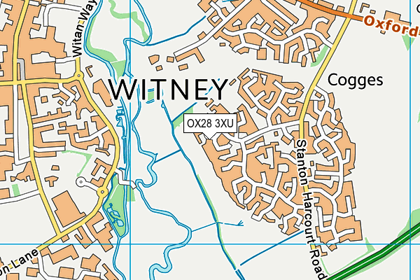 OX28 3XU map - OS VectorMap District (Ordnance Survey)