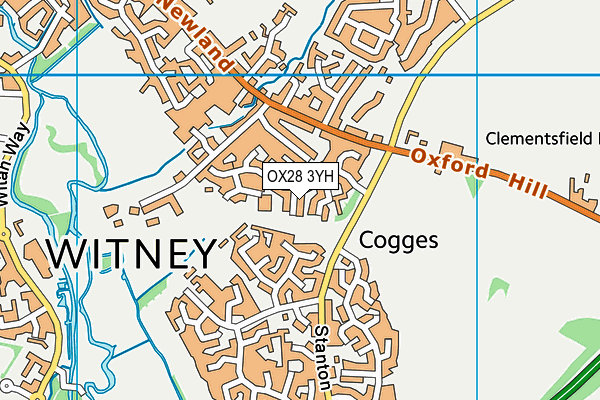OX28 3YH map - OS VectorMap District (Ordnance Survey) OX28 3YH map - OS VectorMap District (Ordnance Survey)