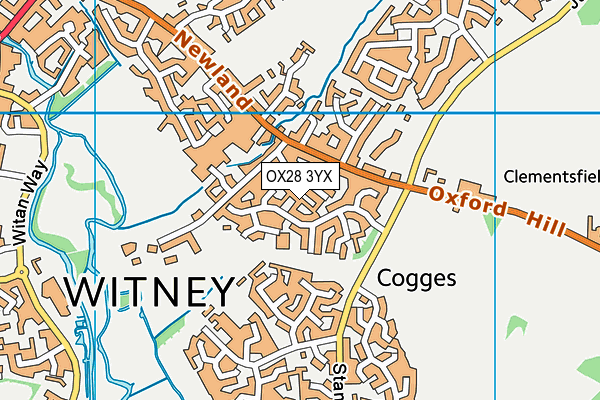 OX28 3YX map - OS VectorMap District (Ordnance Survey) OX28 3YX map - OS VectorMap District (Ordnance Survey)