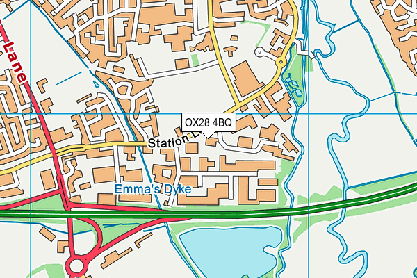 OX28 4BQ map - OS VectorMap District (Ordnance Survey) OX28 4BQ map - OS VectorMap District (Ordnance Survey)