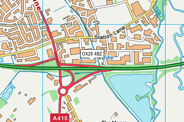 OX28 4BZ map - OS VectorMap District (Ordnance Survey) OX28 4BZ map - OS VectorMap District (Ordnance Survey)