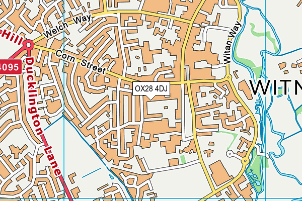 OX28 4DJ map - OS VectorMap District (Ordnance Survey) OX28 4DJ map - OS VectorMap District (Ordnance Survey)