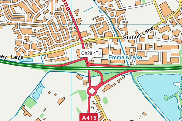 OX28 4TJ map - OS VectorMap District (Ordnance Survey) OX28 4TJ map - OS VectorMap District (Ordnance Survey)
