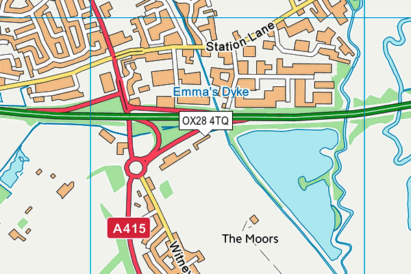 OX28 4TQ map - OS VectorMap District (Ordnance Survey) OX28 4TQ map - OS VectorMap District (Ordnance Survey)