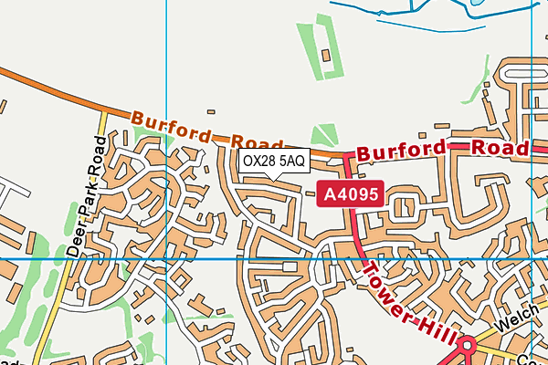 OX28 5AQ map - OS VectorMap District (Ordnance Survey) OX28 5AQ map - OS VectorMap District (Ordnance Survey)