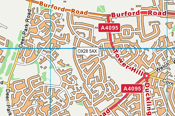OX28 5AX map - OS VectorMap District (Ordnance Survey) OX28 5AX map - OS VectorMap District (Ordnance Survey)