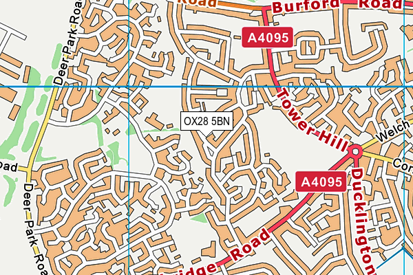 OX28 5BN map - OS VectorMap District (Ordnance Survey) OX28 5BN map - OS VectorMap District (Ordnance Survey)