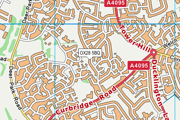 OX28 5BQ map - OS VectorMap District (Ordnance Survey) OX28 5BQ map - OS VectorMap District (Ordnance Survey)