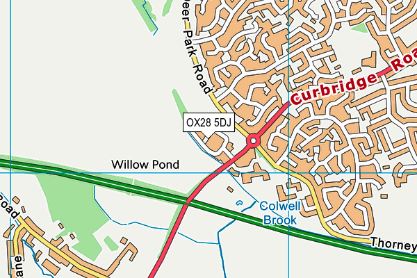 OX28 5DJ map - OS VectorMap District (Ordnance Survey) OX28 5DJ map - OS VectorMap District (Ordnance Survey)