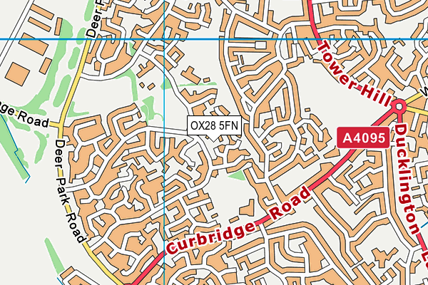 OX28 5FN map - OS VectorMap District (Ordnance Survey) OX28 5FN map - OS VectorMap District (Ordnance Survey)