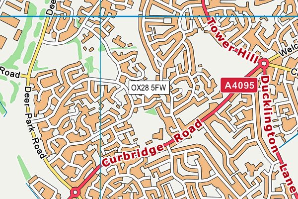 OX28 5FW map - OS VectorMap District (Ordnance Survey) OX28 5FW map - OS VectorMap District (Ordnance Survey)